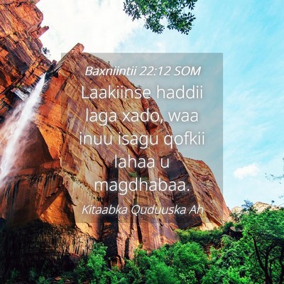 Picture 04 - Baxniintii 22:12 SOM - Laakiinse haddii laga xado, waa inuu isagu qofkii - Bible Verse Picture