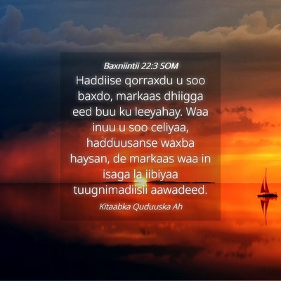 Picture 04 - Baxniintii 22:3 SOM - Haddiise qorraxdu u soo baxdo, markaas dhiigga - Bible Verse Picture