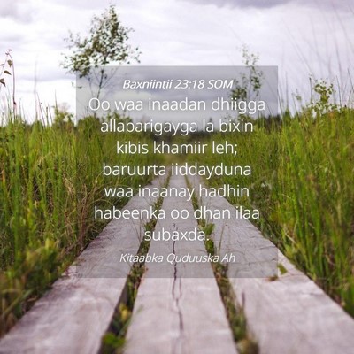 Picture 04 - Baxniintii 23:18 SOM - Oo waa inaadan dhiigga allabarigayga la bixin - Bible Verse Picture