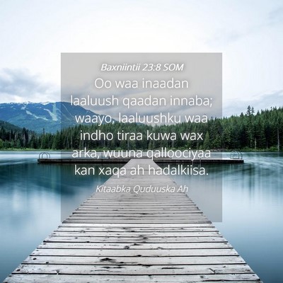 Picture 04 - Baxniintii 23:8 SOM - Oo waa inaadan laaluush qaadan innaba; waayo, - Bible Verse Picture