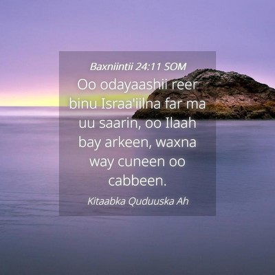 Picture 04 - Baxniintii 24:11 SOM - Oo odayaashii reer binu Israa'iilna far ma uu - Bible Verse Picture