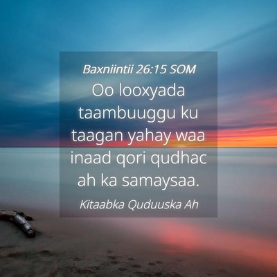 Picture 04 - Baxniintii 26:15 SOM - Oo looxyada taambuuggu ku taagan yahay waa inaad - Bible Verse Picture