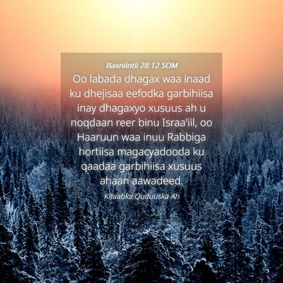 Picture 04 - Baxniintii 28:12 SOM - Oo labada dhagax waa inaad ku dhejisaa eefodka - Bible Verse Picture