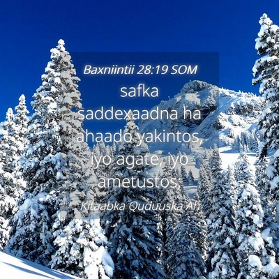 Picture 04 - Baxniintii 28:19 SOM - safka saddexaadna ha ahaado yakintos, iyo agate, - Bible Verse Picture