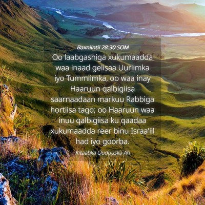 Picture 04 - Baxniintii 28:30 SOM - Oo laabgashiga xukumaadda waa inaad gelisaa - Bible Verse Picture