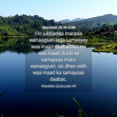 Picture 04 - Baxniintii 28:39 SOM - Oo jubbadda marada wanaagsan laga sameeyey waa - Bible Verse Picture