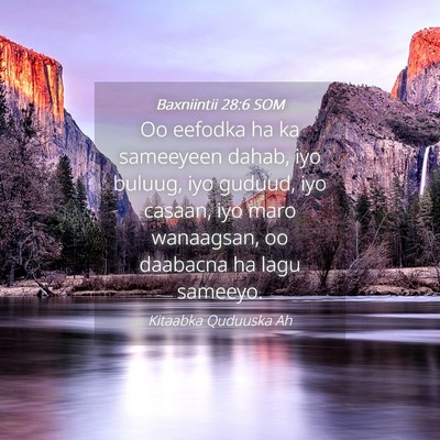Picture 04 - Baxniintii 28:6 SOM - Oo eefodka ha ka sameeyeen dahab, iyo buluug, iyo - Bible Verse Picture