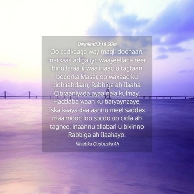 Picture 04 - Baxniintii 3:18 SOM - Oo codkaaga way maqli doonaan, markaas adiga iyo - Bible Verse Picture