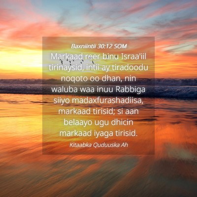 Picture 04 - Baxniintii 30:12 SOM - Markaad reer binu Israa'iil tirinaysid, intii ay - Bible Verse Picture