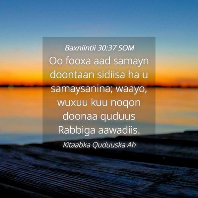 Picture 04 - Baxniintii 30:37 SOM - Oo fooxa aad samayn doontaan sidiisa ha u - Bible Verse Picture
