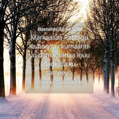 Picture 04 - Baxniintii 32:14 SOM - Markaasaa Rabbigu ka noqday xumaantii uu - Bible Verse Picture