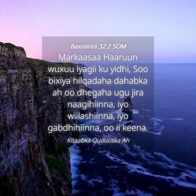 Picture 04 - Baxniintii 32:2 SOM - Markaasaa Haaruun wuxuu iyagii ku yidhi, Soo - Bible Verse Picture
