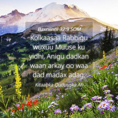 Picture 04 - Baxniintii 32:9 SOM - Kolkaasaa Rabbigu wuxuu Muuse ku yidhi, Anigu - Bible Verse Picture
