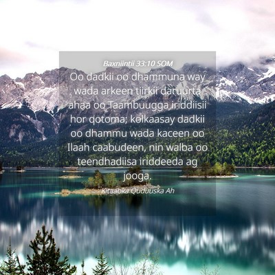 Picture 04 - Baxniintii 33:10 SOM - Oo dadkii oo dhammuna way wada arkeen tiirkii - Bible Verse Picture
