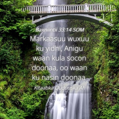 Picture 04 - Baxniintii 33:14 SOM - Markaasuu wuxuu ku yidhi, Anigu waan kula socon - Bible Verse Picture
