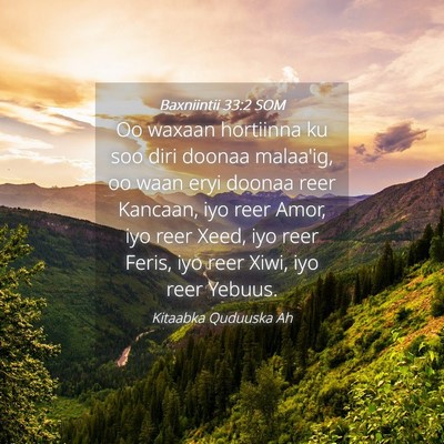 Picture 04 - Baxniintii 33:2 SOM - Oo waxaan hortiinna ku soo diri doonaa malaa'ig, - Bible Verse Picture