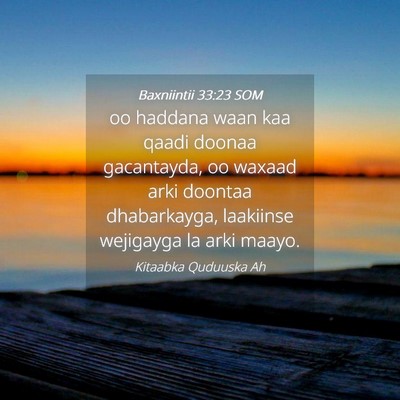 Picture 04 - Baxniintii 33:23 SOM - oo haddana waan kaa qaadi doonaa gacantayda, oo - Bible Verse Picture