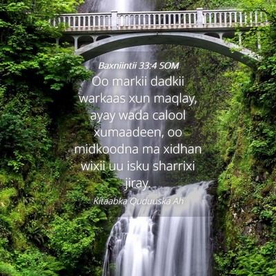 Picture 04 - Baxniintii 33:4 SOM - Oo markii dadkii warkaas xun maqlay, ayay wada - Bible Verse Picture