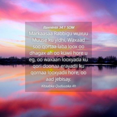 Picture 04 - Baxniintii 34:1 SOM - Markaasaa Rabbigu wuxuu Muuse ku yidhi, Waxaad - Bible Verse Picture