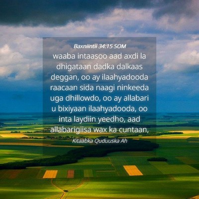 Picture 04 - Baxniintii 34:15 SOM - waaba intaasoo aad axdi la dhigataan dadka - Bible Verse Picture