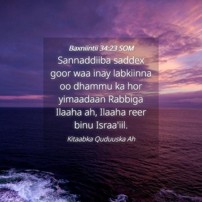 Picture 04 - Baxniintii 34:23 SOM - Sannaddiiba saddex goor waa inay labkiinna oo - Bible Verse Picture