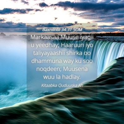 Picture 04 - Baxniintii 34:31 SOM - Markaasaa Muuse iyagii u yeedhay; Haaruun iyo - Bible Verse Picture