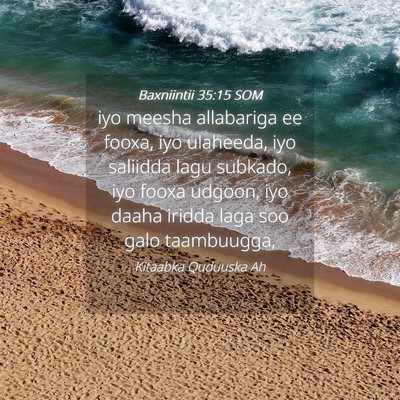 Picture 04 - Baxniintii 35:15 SOM - iyo meesha allabariga ee fooxa, iyo ulaheeda, iyo - Bible Verse Picture
