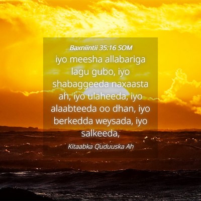 Picture 04 - Baxniintii 35:16 SOM - iyo meesha allabariga lagu gubo, iyo shabaggeeda - Bible Verse Picture