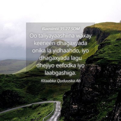 Picture 04 - Baxniintii 35:27 SOM - Oo taliyayaashiina waxay keeneen dhagaxyada onika - Bible Verse Picture