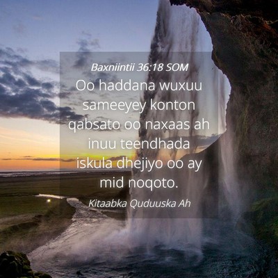 Picture 04 - Baxniintii 36:18 SOM - Oo haddana wuxuu sameeyey konton qabsato oo - Bible Verse Picture