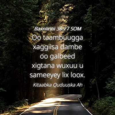 Picture 04 - Baxniintii 36:27 SOM - Oo taambuugga xaggiisa dambe oo galbeed xigtana - Bible Verse Picture