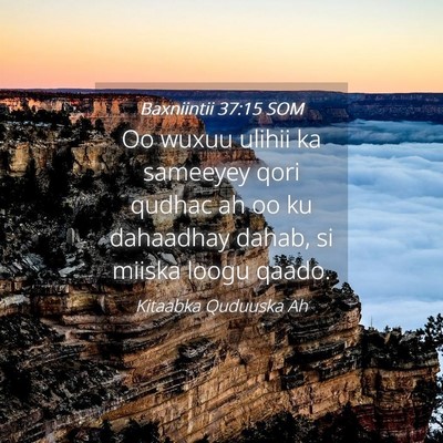Picture 04 - Baxniintii 37:15 SOM - Oo wuxuu ulihii ka sameeyey qori qudhac ah oo ku - Bible Verse Picture