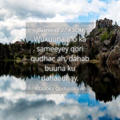 Picture 04 - Baxniintii 37:4 SOM - Wuxuuna ulo ka sameeyey qori qudhac ah, dahab - Bible Verse Picture