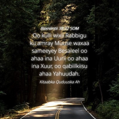 Picture 04 - Baxniintii 38:22 SOM - Oo kulli wixii Rabbigu ku amray Muuse waxaa - Bible Verse Picture