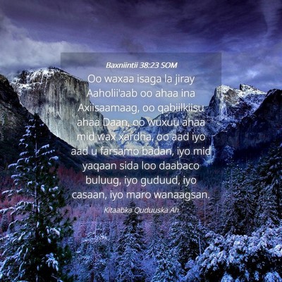 Picture 04 - Baxniintii 38:23 SOM - Oo waxaa isaga la jiray Aaholii'aab oo ahaa ina - Bible Verse Picture
