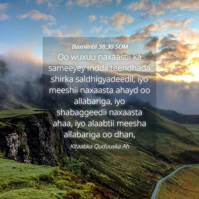 Picture 04 - Baxniintii 38:30 SOM - Oo wuxuu naxaastii ka sameeyey iriddii teendhada - Bible Verse Picture
