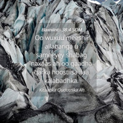 Picture 04 - Baxniintii 38:4 SOM - Oo wuxuu meeshii allabariga u sameeyey shabag - Bible Verse Picture