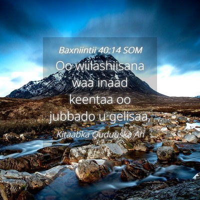 Picture 04 - Baxniintii 40:14 SOM - Oo wiilashiisana waa inaad keentaa oo jubbado u - Bible Verse Picture