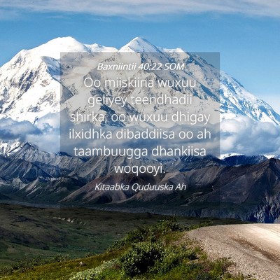 Picture 04 - Baxniintii 40:22 SOM - Oo miiskiina wuxuu geliyey teendhadii shirka, oo - Bible Verse Picture