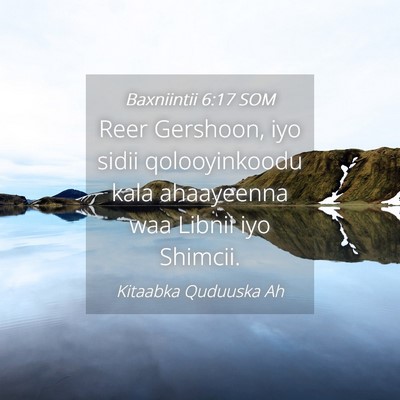 Picture 04 - Baxniintii 6:17 SOM - Reer Gershoon, iyo sidii qolooyinkoodu kala - Bible Verse Picture