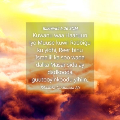 Picture 04 - Baxniintii 6:26 SOM - Kuwanu waa Haaruun iyo Muuse kuwii Rabbigu ku - Bible Verse Picture