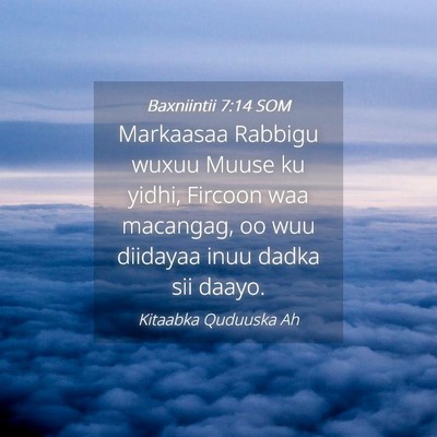Picture 04 - Baxniintii 7:14 SOM - Markaasaa Rabbigu wuxuu Muuse ku yidhi, Fircoon - Bible Verse Picture