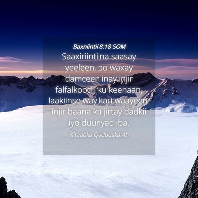 Picture 04 - Baxniintii 8:18 SOM - Saaxiriintiina saasay yeeleen, oo waxay damceen - Bible Verse Picture