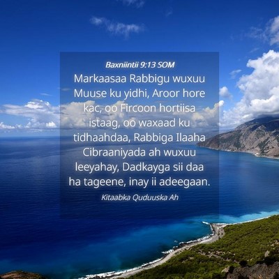 Picture 04 - Baxniintii 9:13 SOM - Markaasaa Rabbigu wuxuu Muuse ku yidhi, Aroor - Bible Verse Picture