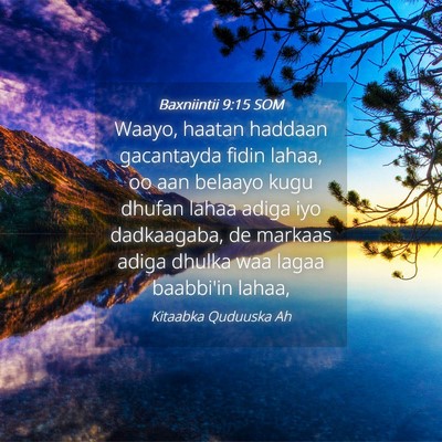 Picture 04 - Baxniintii 9:15 SOM - Waayo, haatan haddaan gacantayda fidin lahaa, oo - Bible Verse Picture