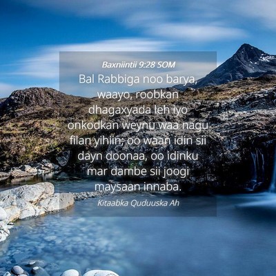 Picture 04 - Baxniintii 9:28 SOM - Bal Rabbiga noo barya, waayo, roobkan dhagaxyada - Bible Verse Picture