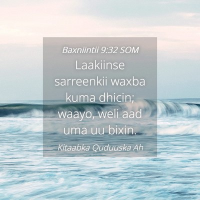 Picture 04 - Baxniintii 9:32 SOM - Laakiinse sarreenkii waxba kuma dhicin; waayo, - Bible Verse Picture
