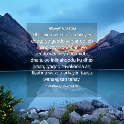 Picture 04 - Bilowgii 1:12 SOM - Dhulkiina wuxuu soo bixiyey doog, iyo geedo - Bible Verse Picture