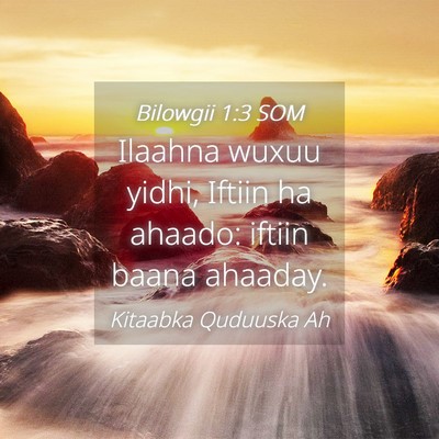 Picture 04 - Bilowgii 1:3 SOM - Ilaahna wuxuu yidhi, Iftiin ha ahaado: iftiin - Bible Verse Picture