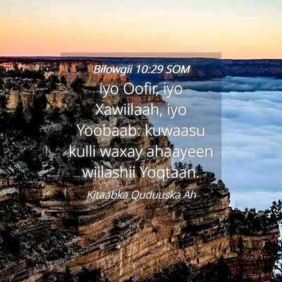 Picture 04 - Bilowgii 10:29 SOM - iyo Oofir, iyo Xawiilaah, iyo Yoobaab: kuwaasu - Bible Verse Picture